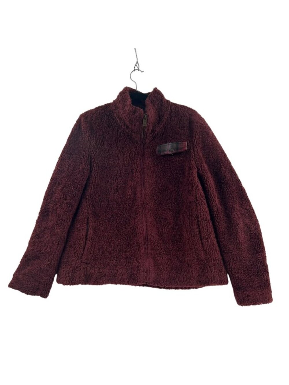 Pendleton Jacket Women's Medium Burgundy Sherpa Pockets Long Sleeve Full Zip